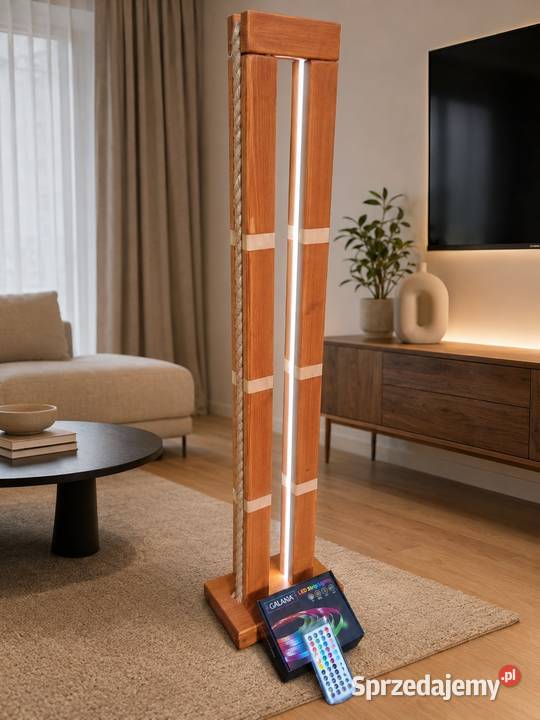 Lampa Drewniana LED RGB 110 Handmade Pilot Loft łódzkie Gajewniki-Kolonia