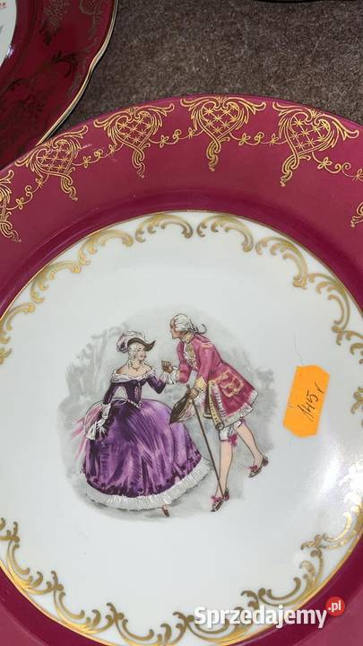 Patera ze scenką dworską w lustrze patery Syg Gdańsk