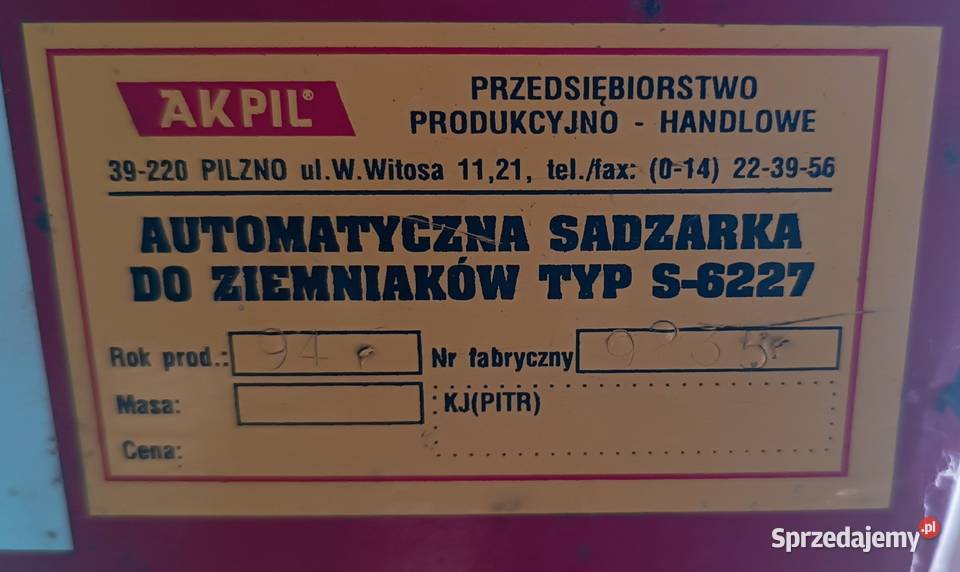 Sadzarka do ziemniaków Akpil S6227 94r