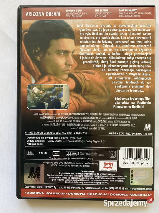 Arizona dreamEmir Kusturicafilm na plycie DVD lubelskie Lublin
