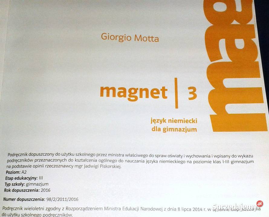 Magnet 3 Język niemiecki Podręcznik Giorgio Rok wydania 2016 lubelskie Chełm