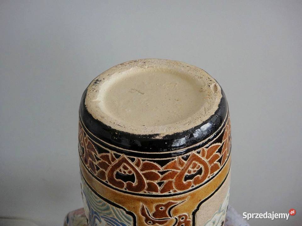 Wazon ceramiczny sygnowany wysokość 325 Wietnam wielokolorowy Wyposażenie wnętrz świętokrzyskie Kielce