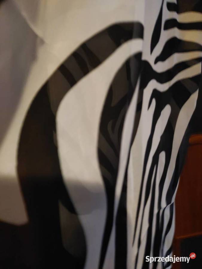 Szal apaszka duża cienka czarnobiała zebra Wrocław sprzedam
