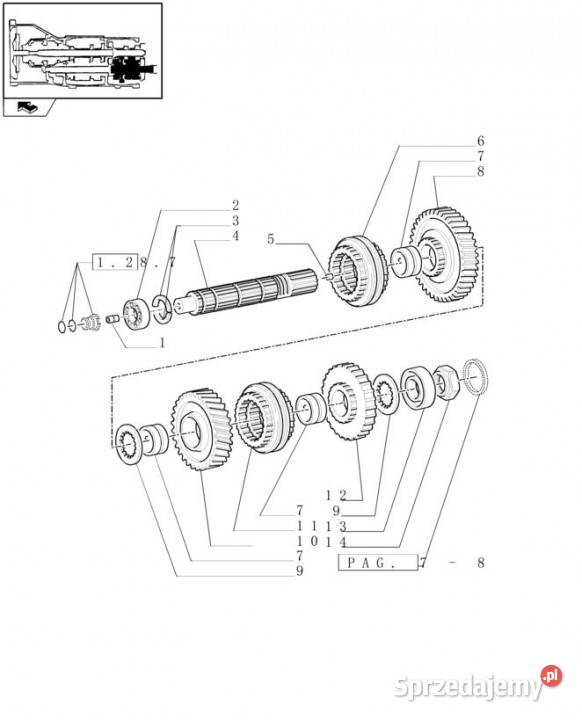 Holland T6090 Kolo zebate napedz 37t 38t