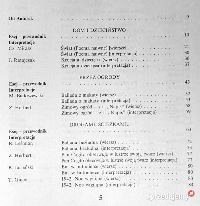 Szkolny przewodnik poezji XX w Antologie eseje miękka Chełm