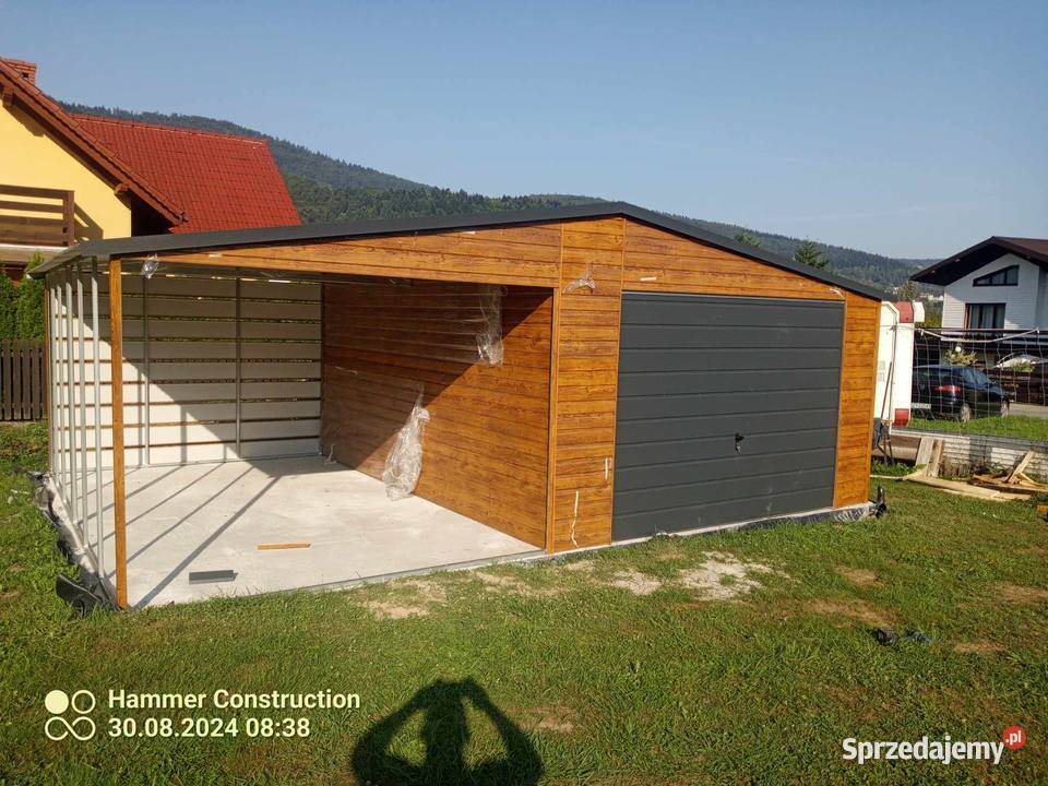 Garaż blaszany 7x5 WZMOCNIONY PROFILAMI Zielona Góra