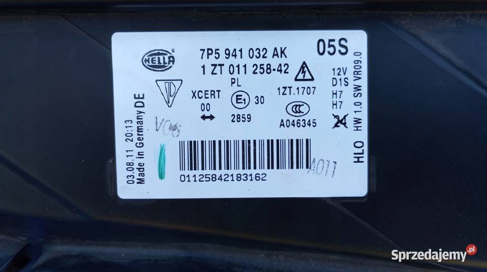 LAMPA PRAWY PRZÓD EU PORSCHE CAYENNE 7P5 osobowe Nowy Tomyśl sprzedam