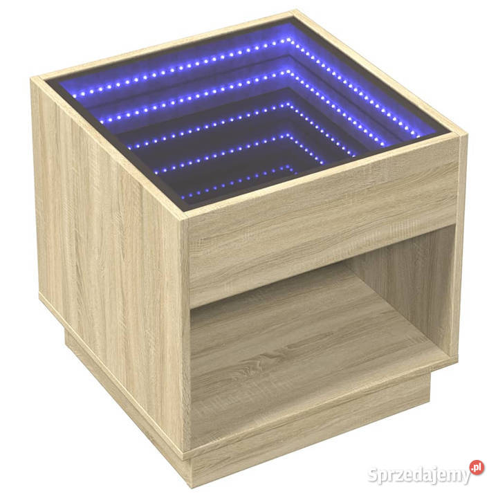 Stolik kawowy z LED Infinity dąb sonoma 50x50x50 Warszawa