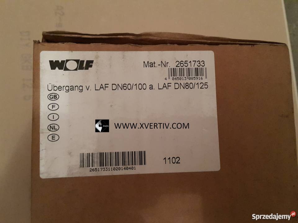 Wolf KOMIN Przejściówka DN60100 NA DN80125 piece