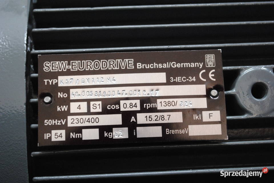 Motoreduktor kątowy 4kw 324obrmin Firmy SEW