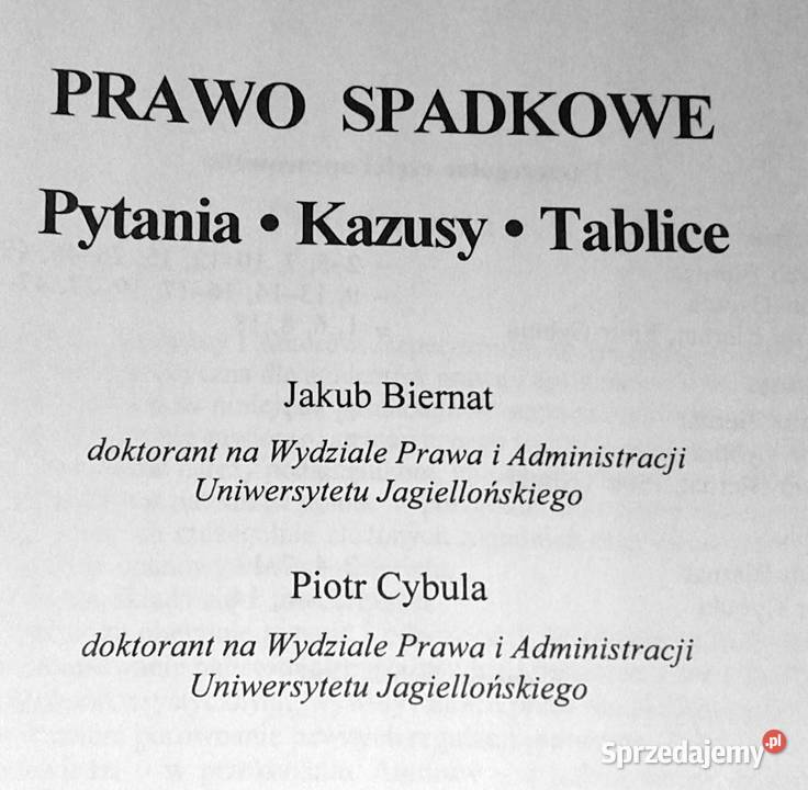 Prawo spadkowe Pytania Kazusy Tablice J Biernat Rok wydania 2003 Chełm
