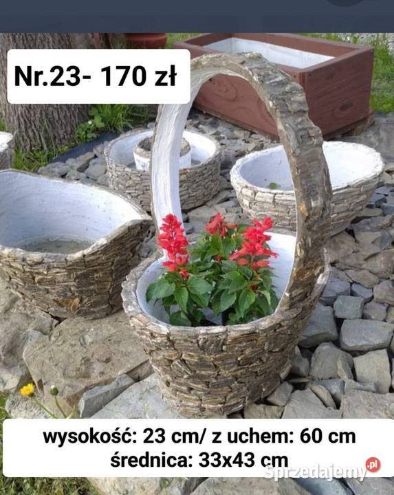 23 Donica koszyczek kamień naturalny koszyk Długołęka-Świerkla