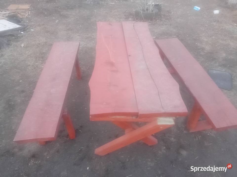 Zestaw mebli ogrodowych stół ławki na grilla