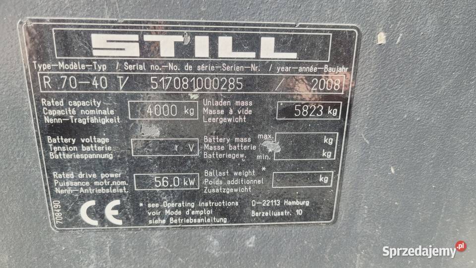 Wózek widłowy Still R 7040 na części Still Zaklików