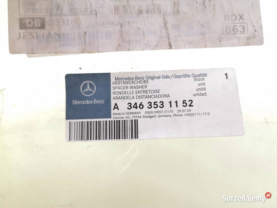 PODKŁADKA DYSTANSOWA DYFERENCJAŁU MERCEDESBENZ