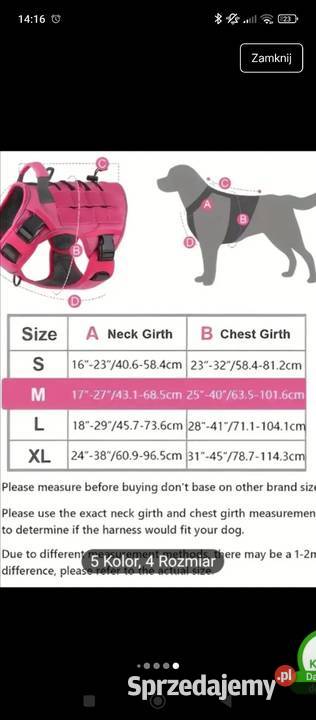 Szelki taktycznego dużego psa Pozostałe Świlcza