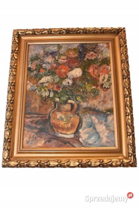 Jan Cybis Martwa Natura Kwiaty w Wazonie Obraz Kraków sprzedam