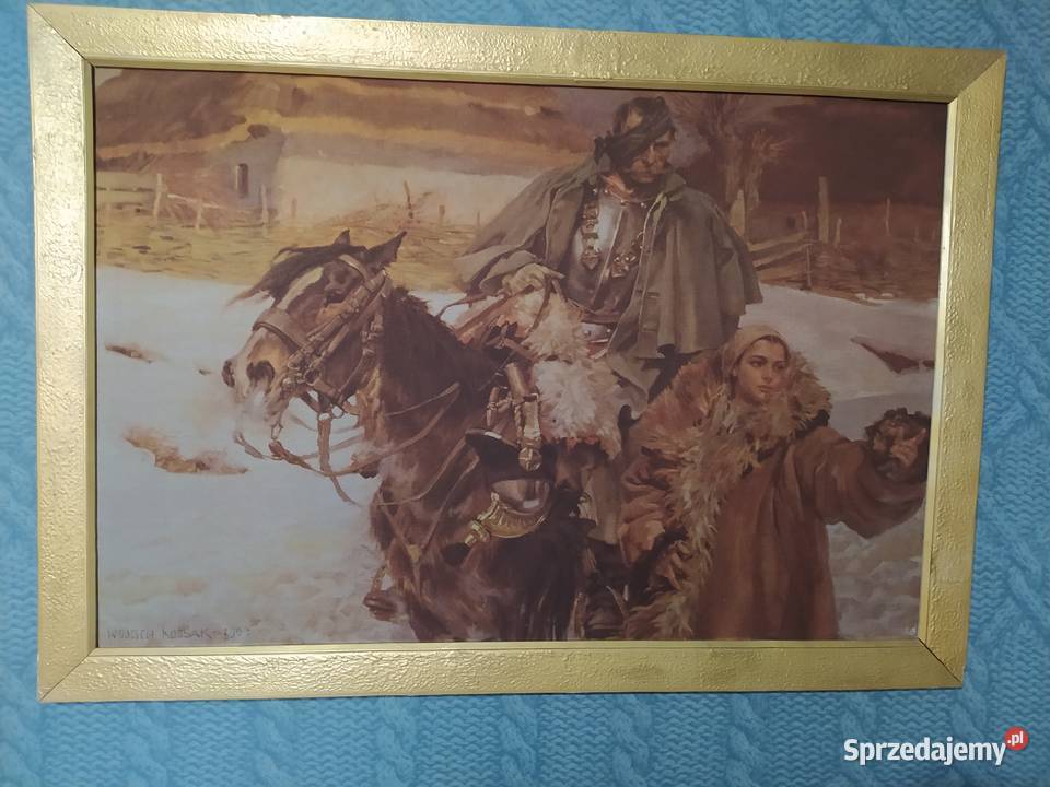 Sprzedam duży obraz Kossak Wojciech na płótnie Tarnowskie Góry