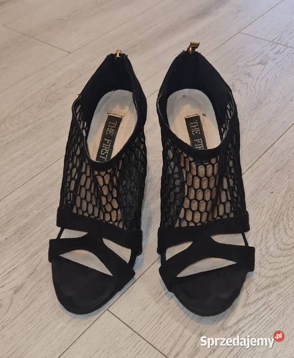 Sandałki damskie szpilka siateczka zip 36 inna Sandały i klapki Łódź