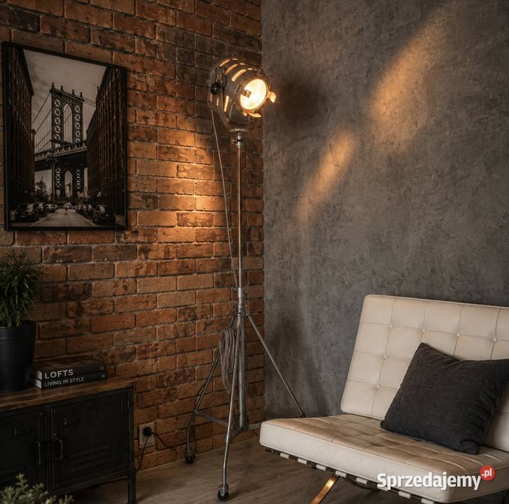 Biały Kruk lampa filmowa PRL 1963 loft vintage sprzedam