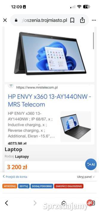 laptop dotykowy hp nowy pomorskie Banino