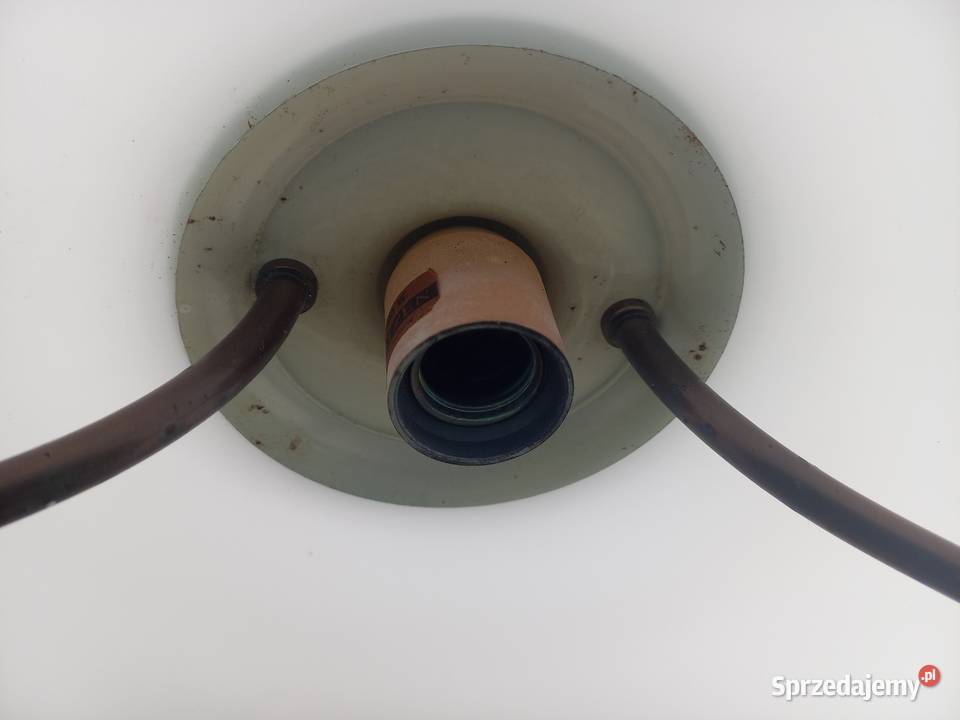 Żyrandol szklany klosz metalowy mosiężny 2