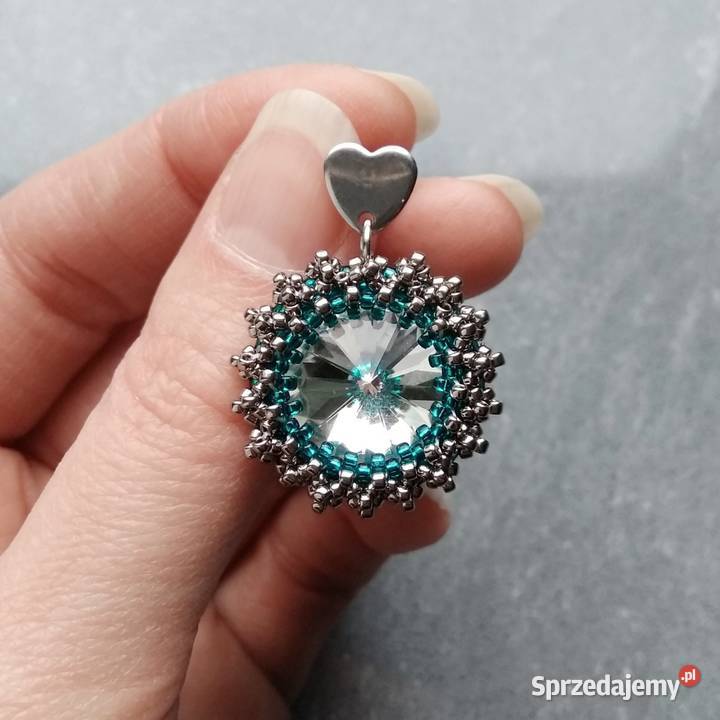 Kolczyki handmade w kolorze srebrnym ze