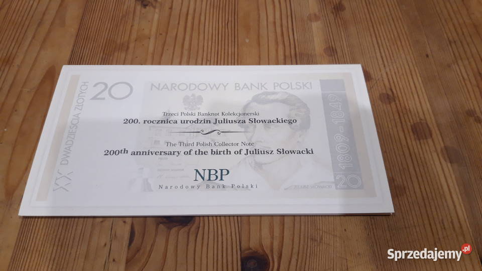 20 Juliusz Słowacki banknot kolekcjonerski Dzierżoniów