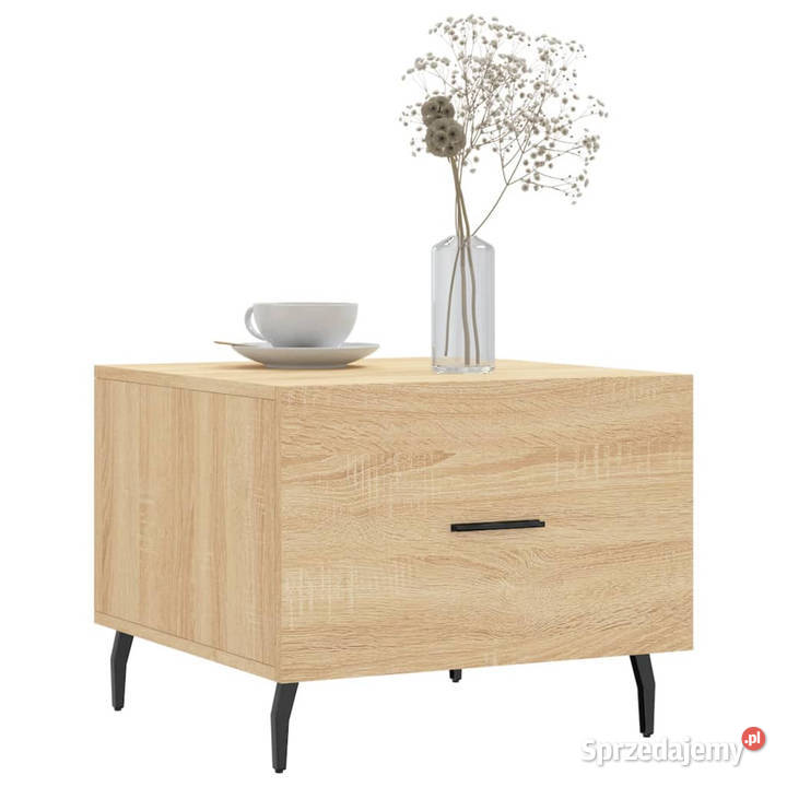 Stolik kawowy dąb sonoma 50x50x40 materiał