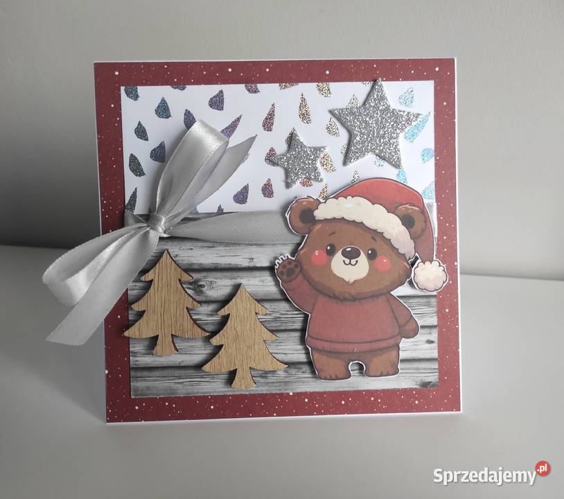 Kartka świąteczna ręcznie robiona na Boże Łódź
