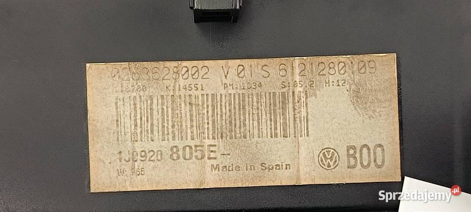 LICZNIK ZEGAR VOLKSWAGEN GOLF IV 1J0920805E