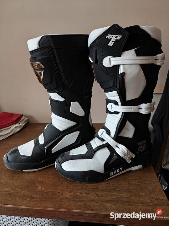 Buty motocyklowe shot race 6 black and white Przyszowice