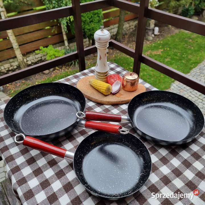 Komplet 3 patelni 20 24 26 INDUKCJA i GAZ