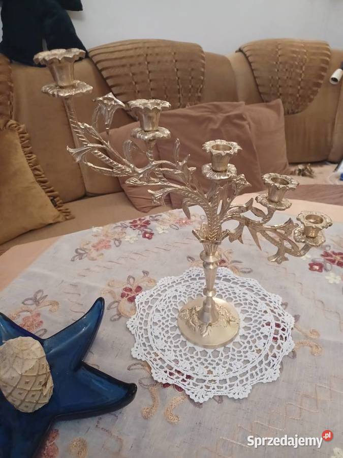 Piękny świecznik mosiężny wielkopolskie