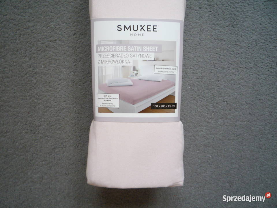 Smukee Nowe Różowe Prześcieradło Satynowe z Szczecin