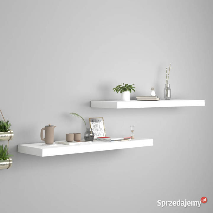 Półki ścienne 2 białe 80x235x38 MDF WM323815 Warszawa