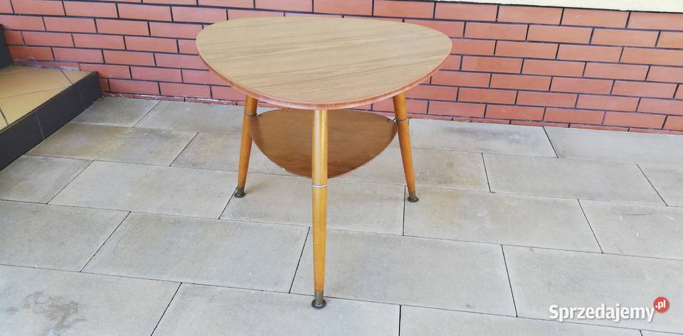 Stolik PRL patyczak kawowy art deco ława z półką Garwolin