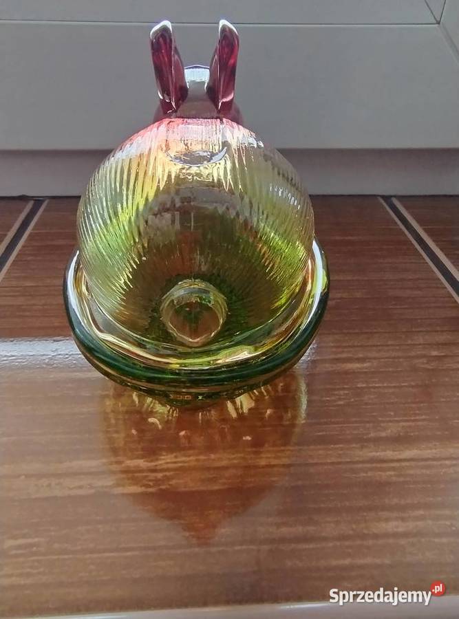 Szklany kolorowy zając sprzedam
