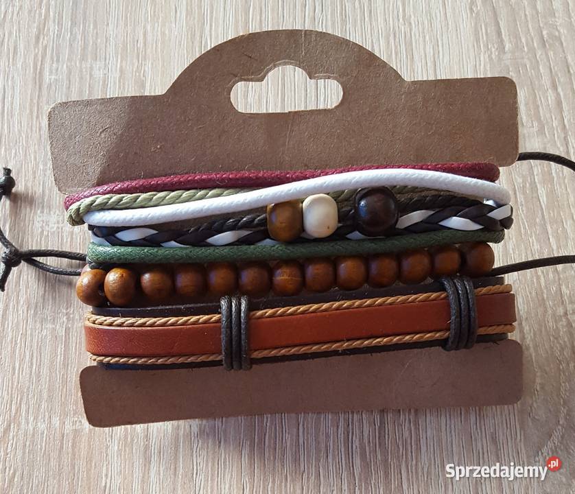 107 Zestaw nowych bransoletek męskich drewniane Szczecin