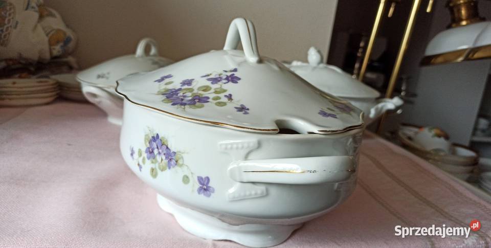 Olbrzymia Waza Fiołki Bohemia Feston Made in pomorskie Gdańsk