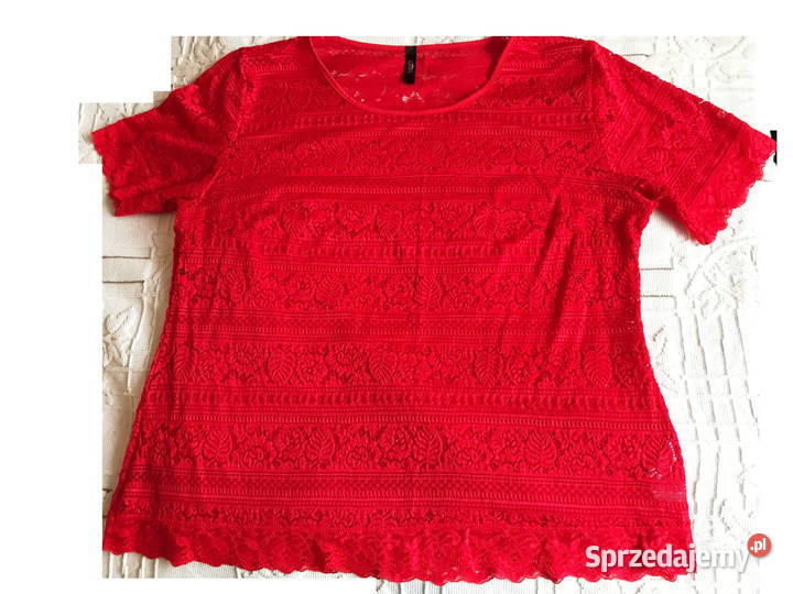 Damska bluzeczka koronkowa czerwona r 46 Rozmiar 46