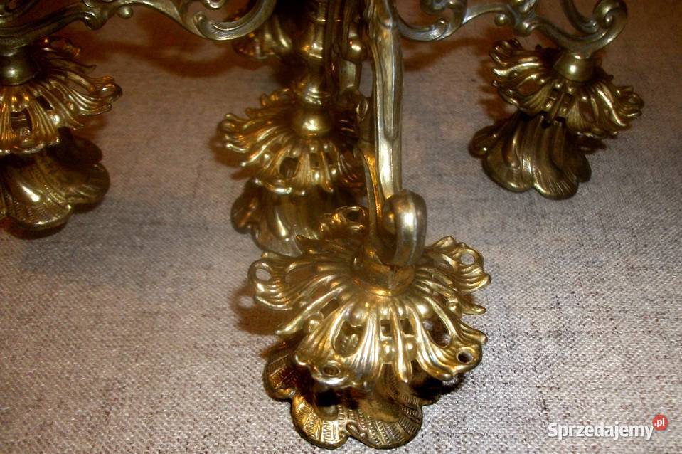 ŚwiecznikKandelabr 5 ramienny mosiężny śląskie