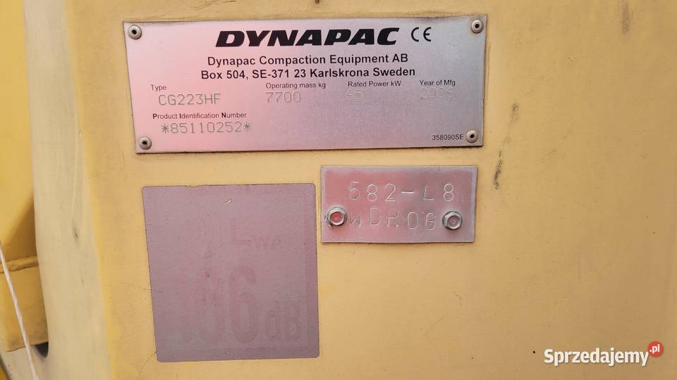 Dynapac CG223HF WALEC drogowy DYNAPAC CG223HF mazowieckie Kacice