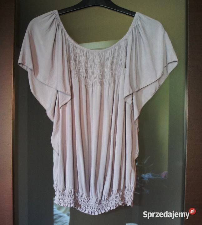 elegancka bluzka damska hiszpanka XL 42 jedwabna szary/srebrny zachodniopomorskie