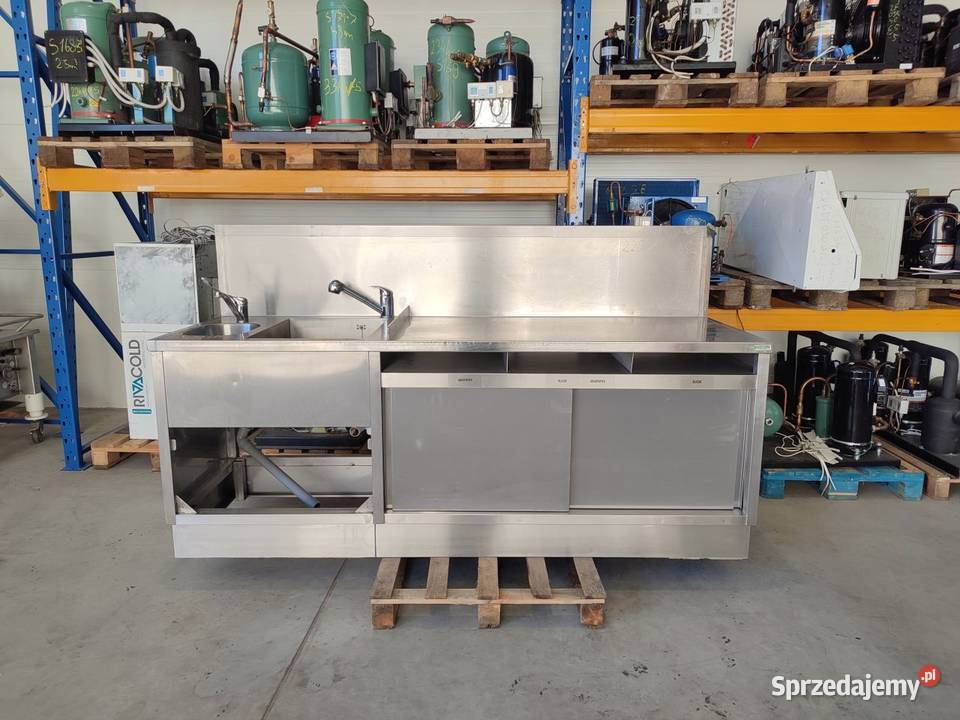 Stół roboczy z dwoma zlewami 2200 x 700 x 85 Niedźwiedź