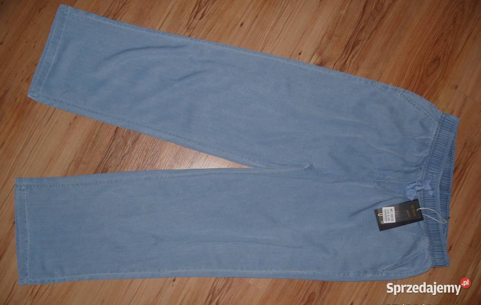 Spodnie MIEGO proste szeroka nogawka ala jeans niebieski Rawicz