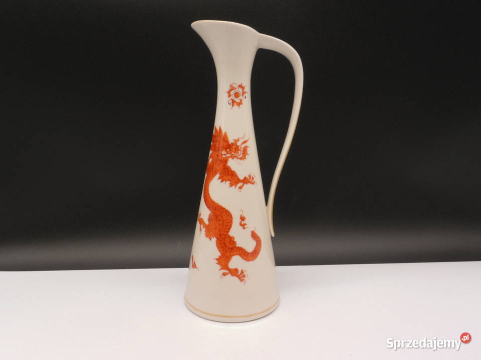 Porcelanowy Wazon Dzbanek CZERWONY SMOK Raszków