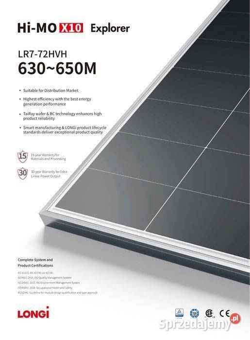 LONGi Solar 650W LR772HVH650 HiMO X10 małopolskie