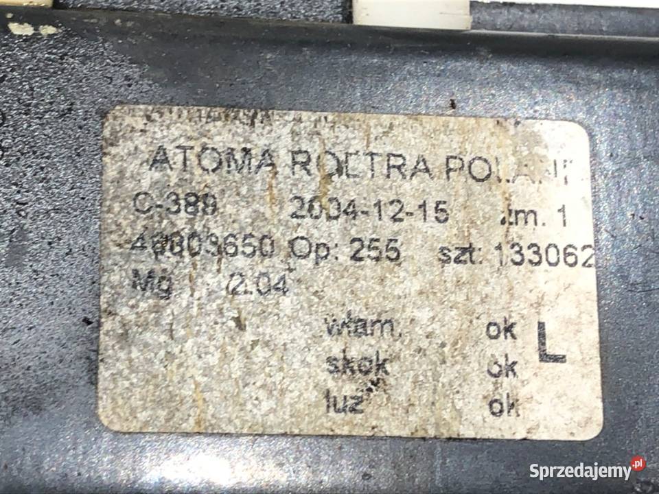 PODNOŚNIK SZYBY LEWY PRZÓD FIAT PANDA II