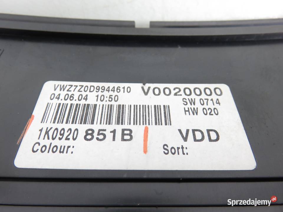 LICZNIK VW GOLF V 19 TDI 1K0920851B 110080246035 Liczniki i zegary